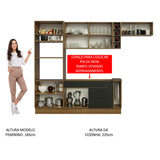 Combo completo de cocina 290cm Marrón/Negro Agata Madesa 02
