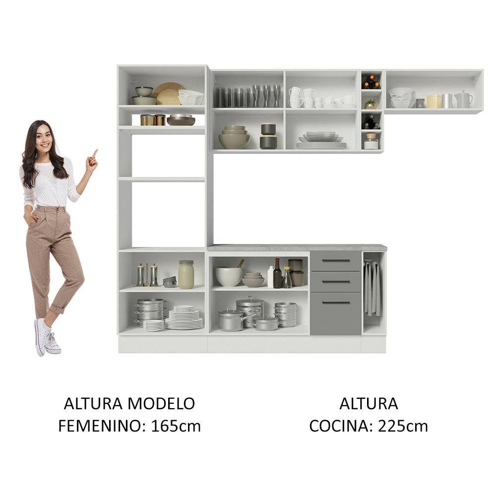 Combo completo de Cocina Madesa Agata 290cm BG 07