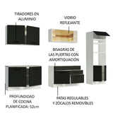 Combo completo de Cocina, 310cm, Blanco/Negro Agata 01