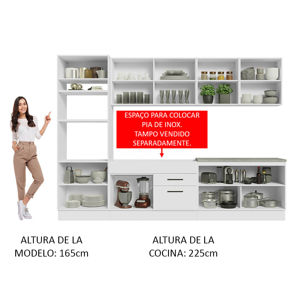 Combo completo de Cocina 310cm Agata Madesa 02 Blanco