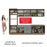 Combo completo de Cocina 310cm Marrón/Gris Agata Madesa 02