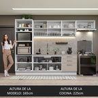Combo completo de Cocina 330 cm 9 Puertas 3 Cajones Sin Mesada Blanco/Crema Agata Madesa