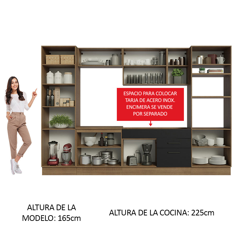 Combo Completo de Cocina 330 cm Marrón/Negro Agata Madesa 02