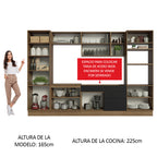 Combo completo de Cocina 330 cm 9 Puertas 2 Cajones Sin Mesada Marrón/Negro Agata Madesa
