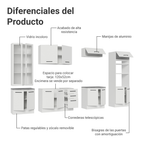 Combo completo de Cocina 340 cm 14 Puertas 3 Cajones con Cristalero Sin Mesada Blanco Agata Madesa