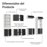 Combo completo de Cocina con Cristalero 340 cm Madesa Agata BN 01