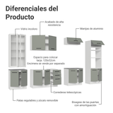 Combo completo de Cocina con Cristalero 340 cm Madesa Agata BG 01