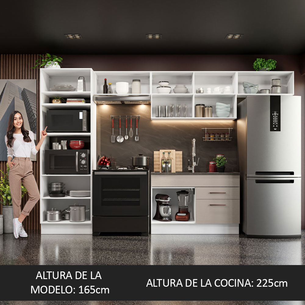 Combo completo de Cocina 350cm Blanco/Crema Agata Madesa 01