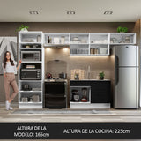 Combo Completo de Cocina 350 cm Blanco/Negro Agata Madesa 01