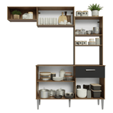 Cocina Compacta 196 cm Aura Marrón/Negro 01