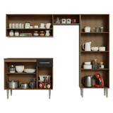 Combo completo de Cocina 220 cm Marrón/Negro Deli Madesa 01