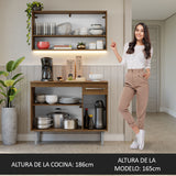 Cocina Compacta 105 cm Emilly Marrón 03