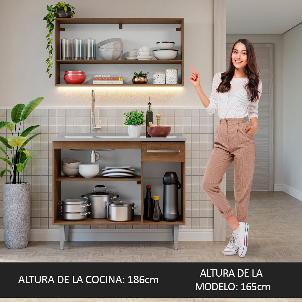 Combo de Cocina 105cm con Bacha de acero inoxidable MM Emilly Madesa 04 MM