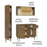 Combo de Cocina 137cm Sin Bacha de acero inoxidable Emilly Madesa 06