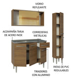 Combo de Cocina 137cm Con Bacha de acero inoxidable Emilly Madesa 08