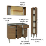 Combo de Cocina 137cm Con Bacha de acero inoxidable Emilly Madesa 08