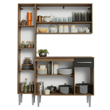 Cocina Compacta 137 cm Emilly Marrón/Negro 011