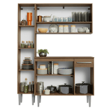 Cocina Compacta 137 cm Emilly Marrón/Gris 011