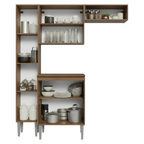 Cocina Compacta 156 cm 6 Puertas 1 Nicho Abierto Marrón Emilly Madesa