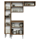 Cocina Compacta 156 cm Emilly Marrón 01