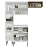 Cocina Compacta 156 cm Emilly Blanco/Marrón 01
