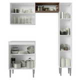 Cocina Compacta 156 cm Emilly Blanco/Marrón 02