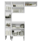 Cocina Compacta 156 cm 6 Puertas 1 Nicho Abierto Blanco Emilly Madesa