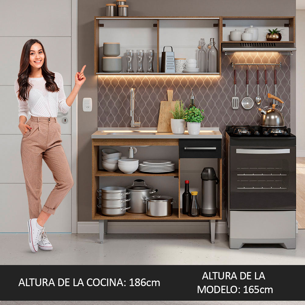 Combo de Cocina Madesa Emilly Con Bacha de acero inoxidable M 5
