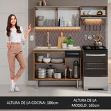 Combo de Cocina Madesa Emilly Con Bacha de acero inoxidable M 5