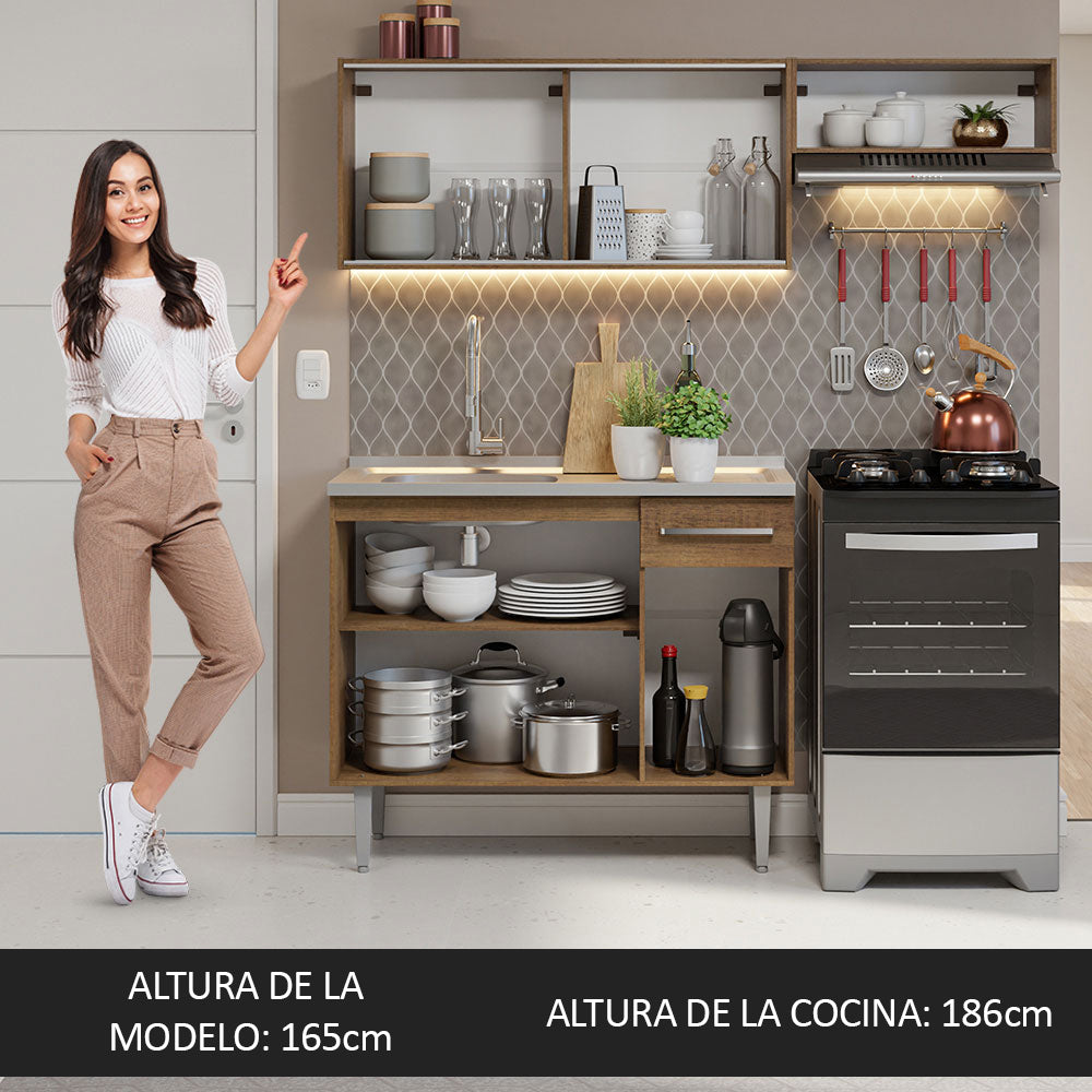 Combo de Cocina Madesa Emilly Con Bacha de acero inoxidable M 6