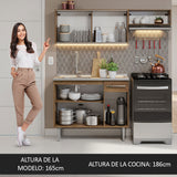 Combo de Cocina Madesa Emilly Con Bacha de acero inoxidable M 6