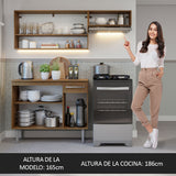 Combo de Cocina Compacta 165cm Marrón/Gris Emilly Madesa 07