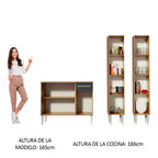 Cocina Compacta 169 cm 7 Puertas 1 Cajón Marrón/Negro Emilly Madesa 02