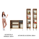 Combo de Cocina 169cm Marrón/Negro Emilly Front Madesa 02