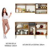 Combo de Cocina 169cm Marrón/Negro Emilly Box Madesa 03