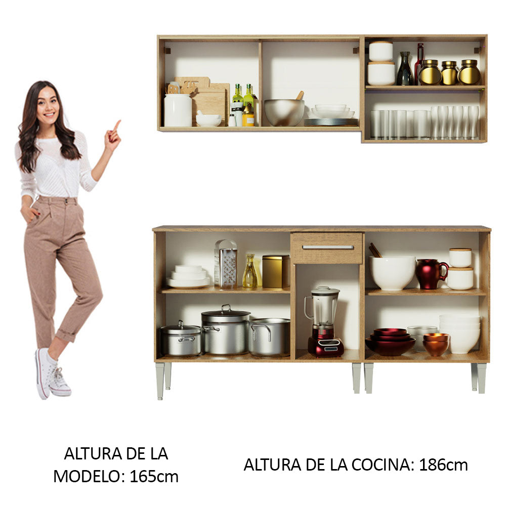 Combo de Cocina 169cm Emilly Drive Madesa 04 - Marrón