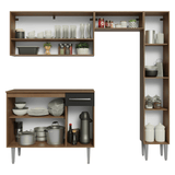 Cocina Compacta 197 cm Emilly Marrón/Gris 01