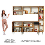 Combo de Cocina 201cm Marrón/Negro Emilly West Madesa 03