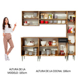 Combo de Cocina 201cm Marrón/Negro Emilly Sky Madesa 04