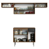 Combo completo de Cocina 225cm Marrón/Negro Emilly 01