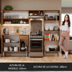 Combo completo de Cocina 229 cm 9 Puertas 1 Cajón Marrón Emilly Madesa