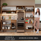 Combo completo de Cocina Madesa Emilly Sin Mesón De Acero 229 Cm