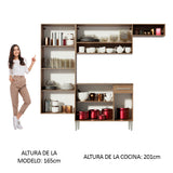 Combo completo de Cocina 229cm Marrón/Negro Emilly Fit 03