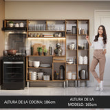 Combo completo de Cocina 229cm Marrón Emilly Madesa 07