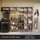 Combo completo de Cocina 229cm Marrón/Negro Emilly Madesa 07