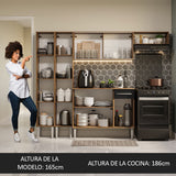 Combo completo de Cocina 229cm Marrón/Negro Emilly Madesa 08