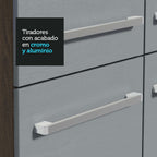 Combo completo de Cocina 229 cm 9 Puertas 1 Cajón con Bacha de Acero Inoxidable Marrón/Gris Emilly Madesa