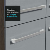 Combo completo de Cocina 229 cm con Bacha de acero, Marrón/Gris, Emilly 10