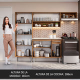 Combo completo de Cocina 229cm Con Bacha Emilly Madesa 12