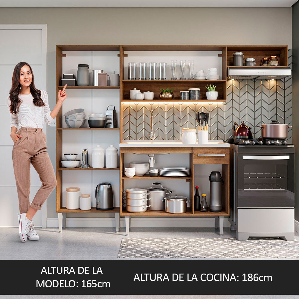 Combo completo de Cocina 229cm Con Bacha Emilly Madesa 12